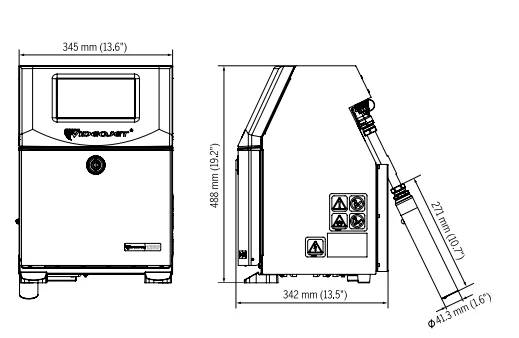VJ 1280 Original Online Inkjet Printers Industrial Coding Printer Machine Date Cij New Continuous Ink Tank MFG Exp Coder
