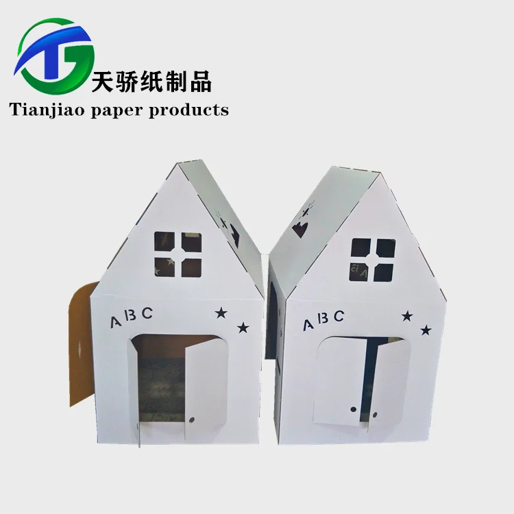 
Custom design corrugated paper board house play house for children 