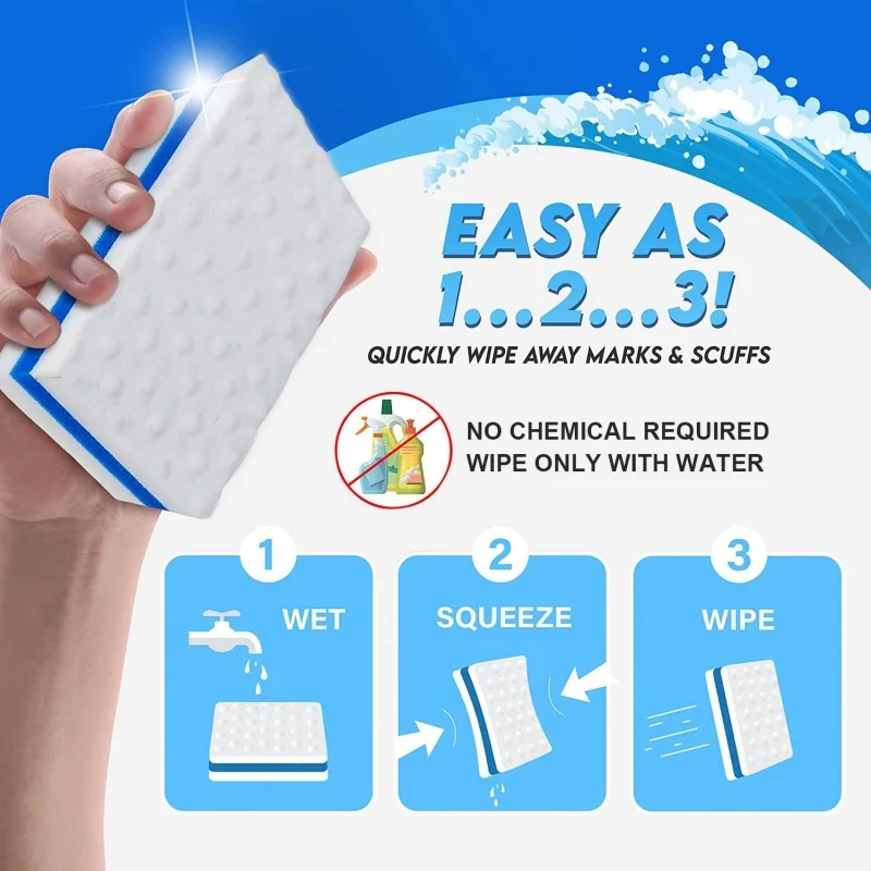 Magic  Eraser Melamine Sponge  with PU  Sponge Pad Cleaner Multi-functional  Sponge for Kitchen