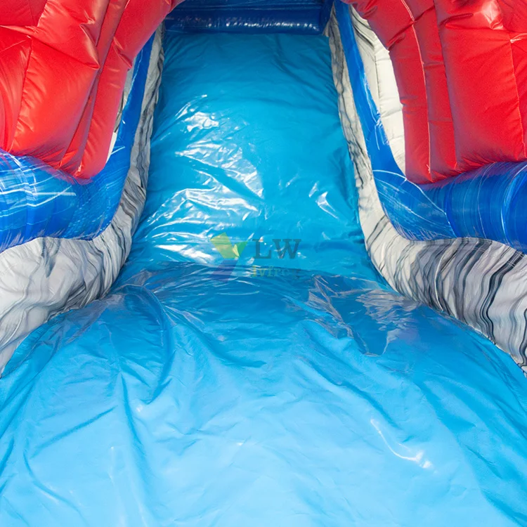 Commercial giant shark inflatable water slide with pool for sale