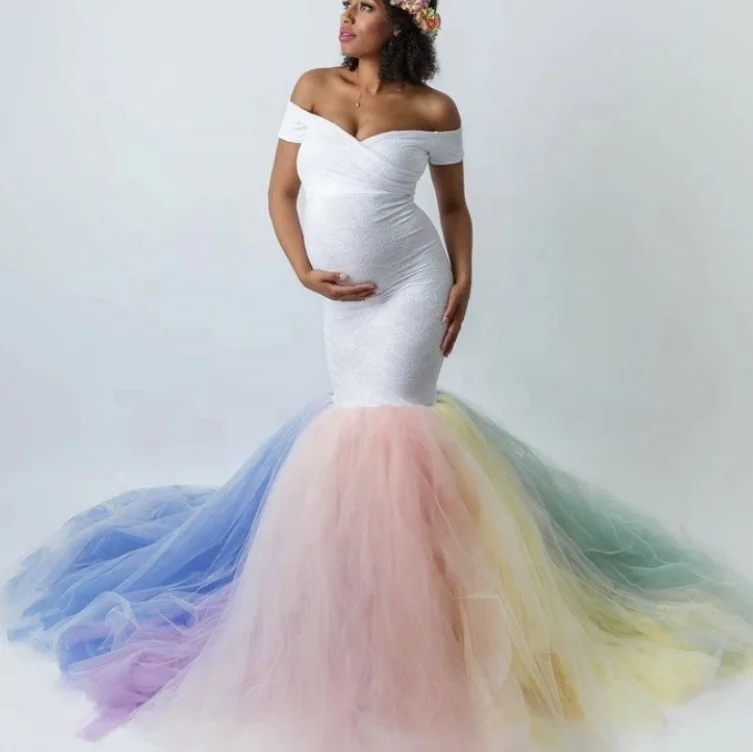 vestidos de fiesta Maternity Clothing Gown Dresses For Photography Maternity Photo Shoot Dresses for beautiful pregnant woman