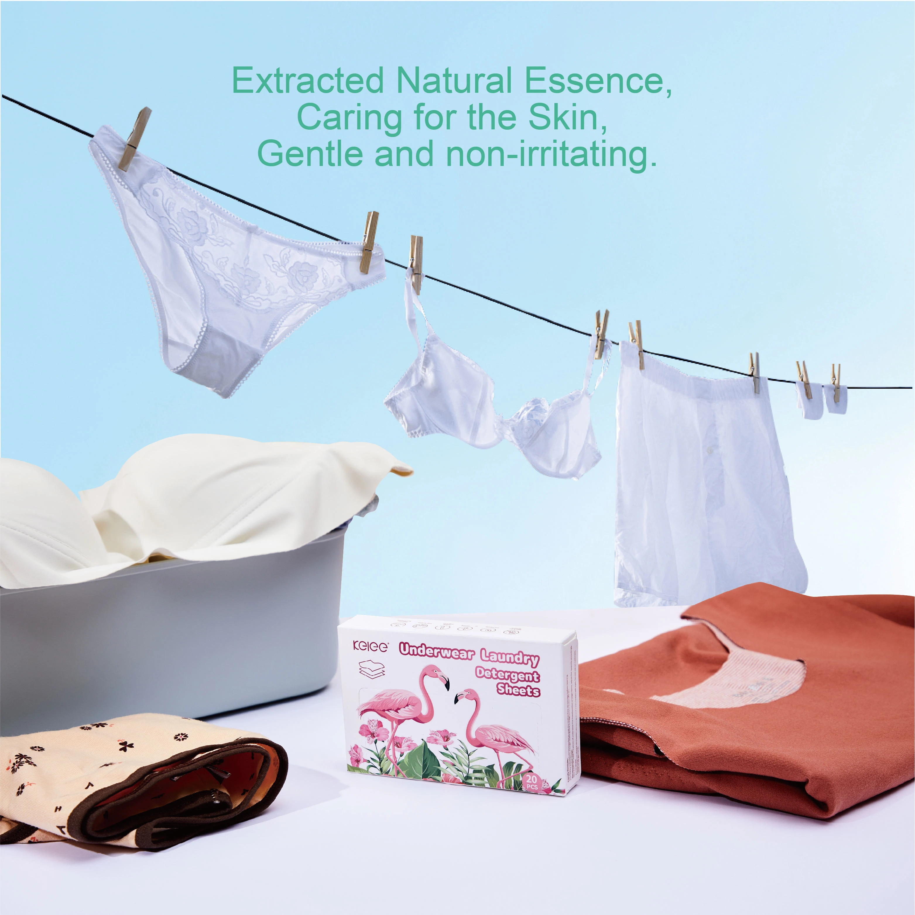 KELEE Manufacturer Clothes Washing Underwear Laundry Sheets Eco Friendly Laundry Detergent Sheets For Underwear