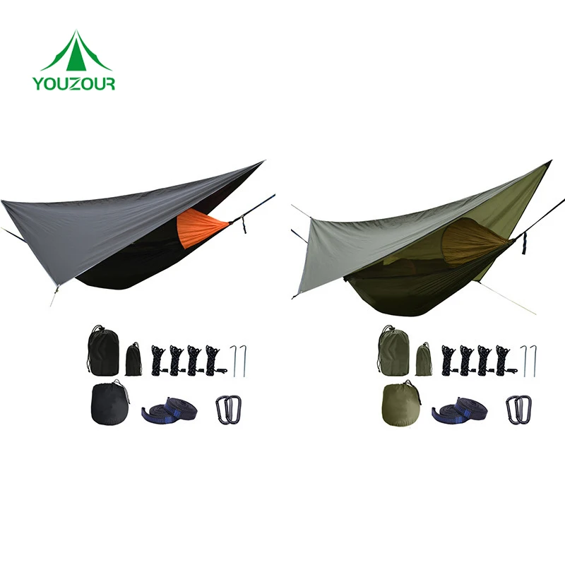 
Adjustable Hammock With Mosquito Net Outdoor Camping Hammock Swings 