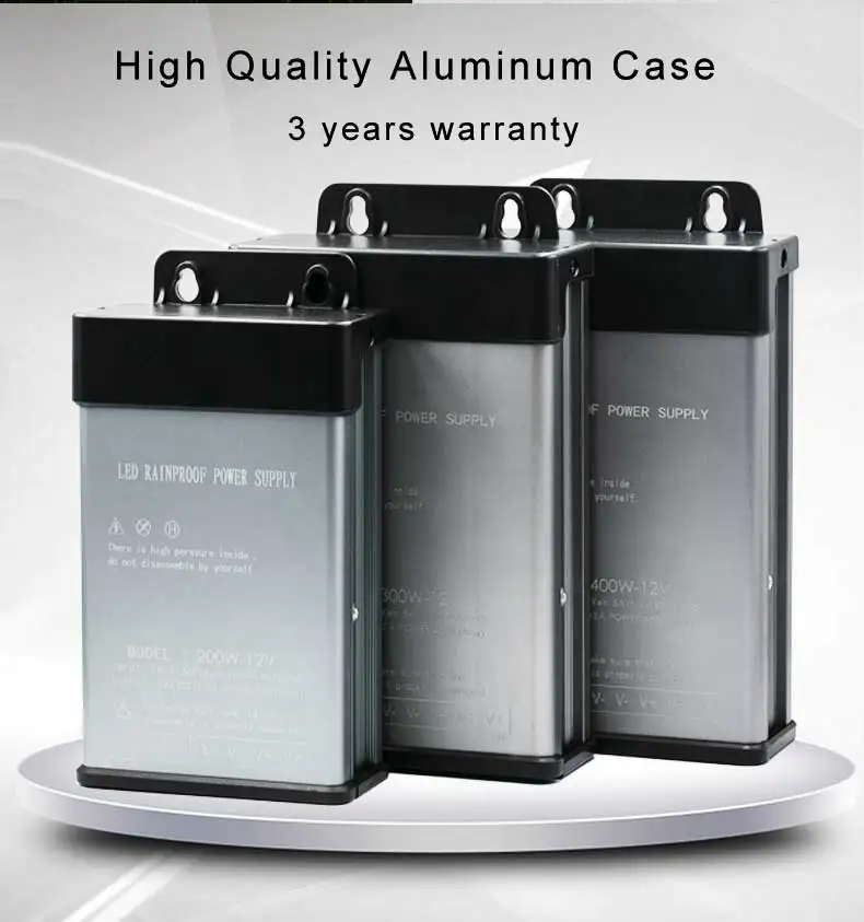 Rainproof 200W-1000W adapter Switching 12 Volt AC DC Led Power Supply