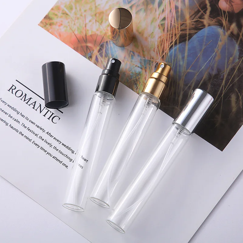 15ml Round Shape Glass Perfume Bottle Empty Cosmetics Spray Bottle Sample Test Tube Thin Glass Vials