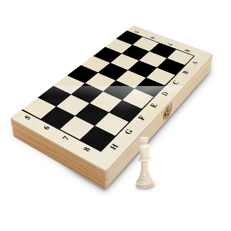 Wooden Chess , 2 in 1 Factory Direct Sales Large Wooden Chess Pieces for Boys and Girls, Family Game Board with Storage Box