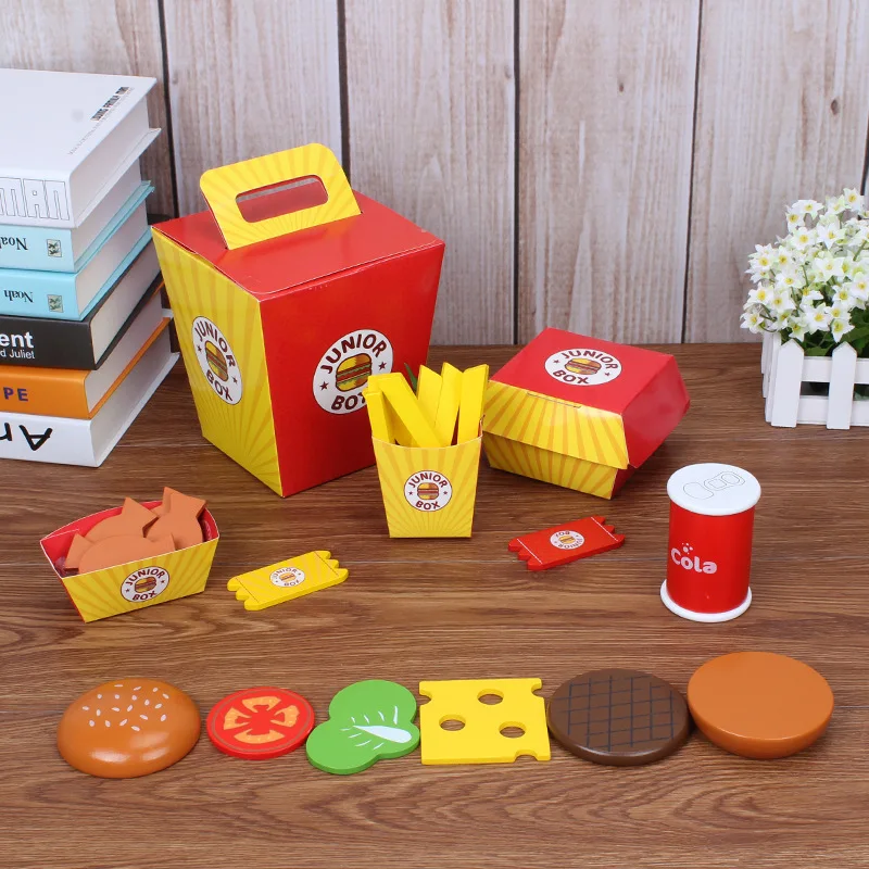 Hot Selling Factory DIY Kitchen Educational Pretend Toys Unisex French Fries Cola & Hamburg for Kids Aged 5 to 7 Years