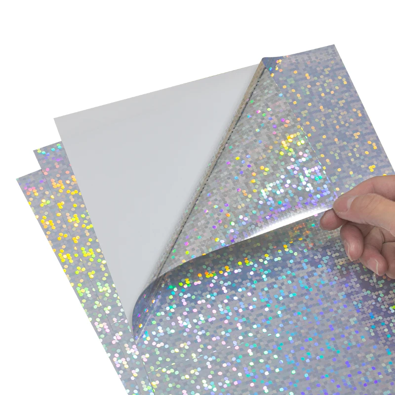 Custom Inkjet Printable A4 PVC Holographic Laminate Sheets Cold Stars Holographic Overlay Star Pattern Overlay Film