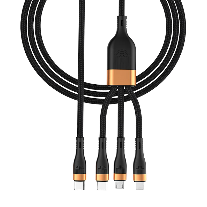 New 6A Fast Charging 3-in-1 data cable 66W super fast charge cable USB to Type-c cable for Apple Android TYPE-C