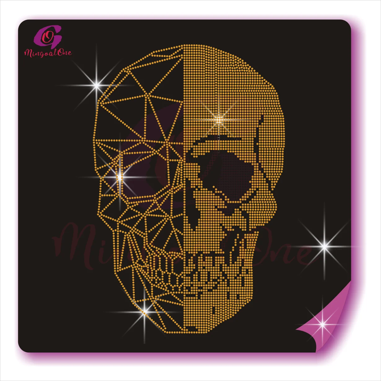 Горячая Распродажа блестящая голова черепа горячая фиксация переводной дизайн страз популярный шикарный узор из горного хрусталя для рубашки