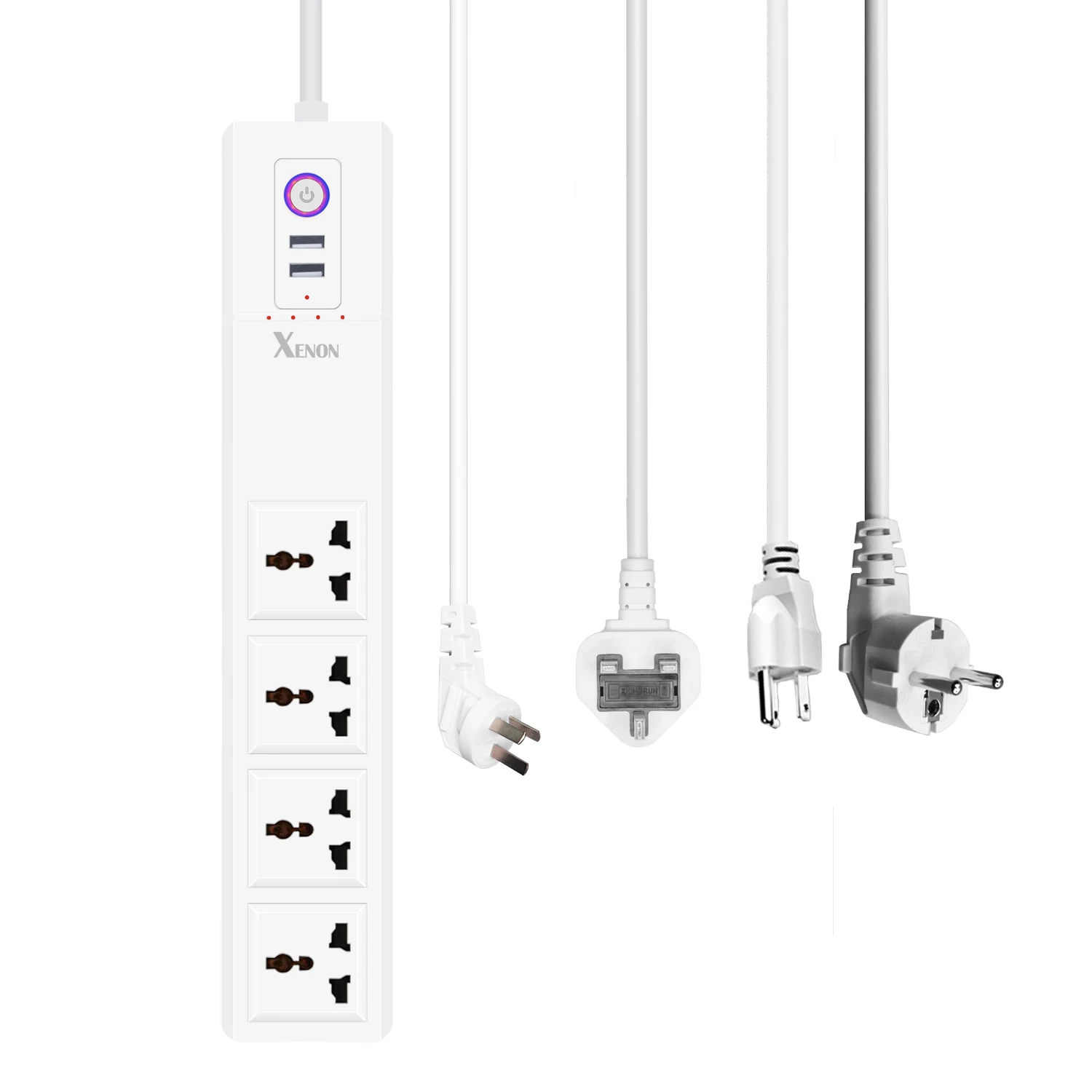 Xenon WiFi 16A smart surge protector WiFi power strip Two USB Port Universal Standard support Tuya work with Google Alexa