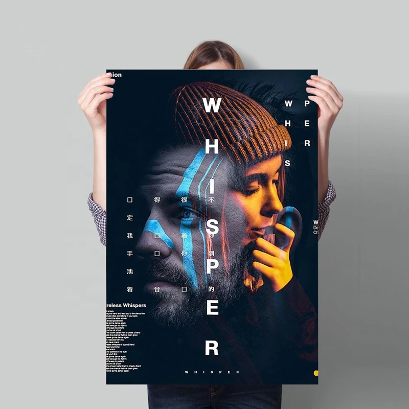 Custom poster printing laminated gym wallpaper poster wall art advertising stick poster