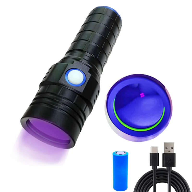 NEW 15W high power small size Rechargeable LED 365nm UV Flashlight with Black Filter waterproof uv-flashlight Resin Curing