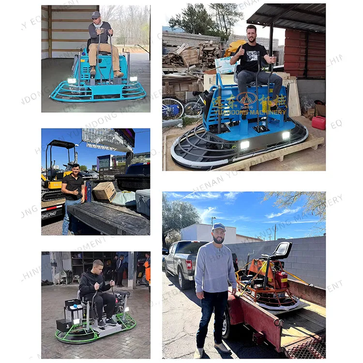 37HP EPA Engine Ride on Helicopter Double Cylinder Disk Road Cement Finishing Machine Gasoline Driving Concrete Power Trowel