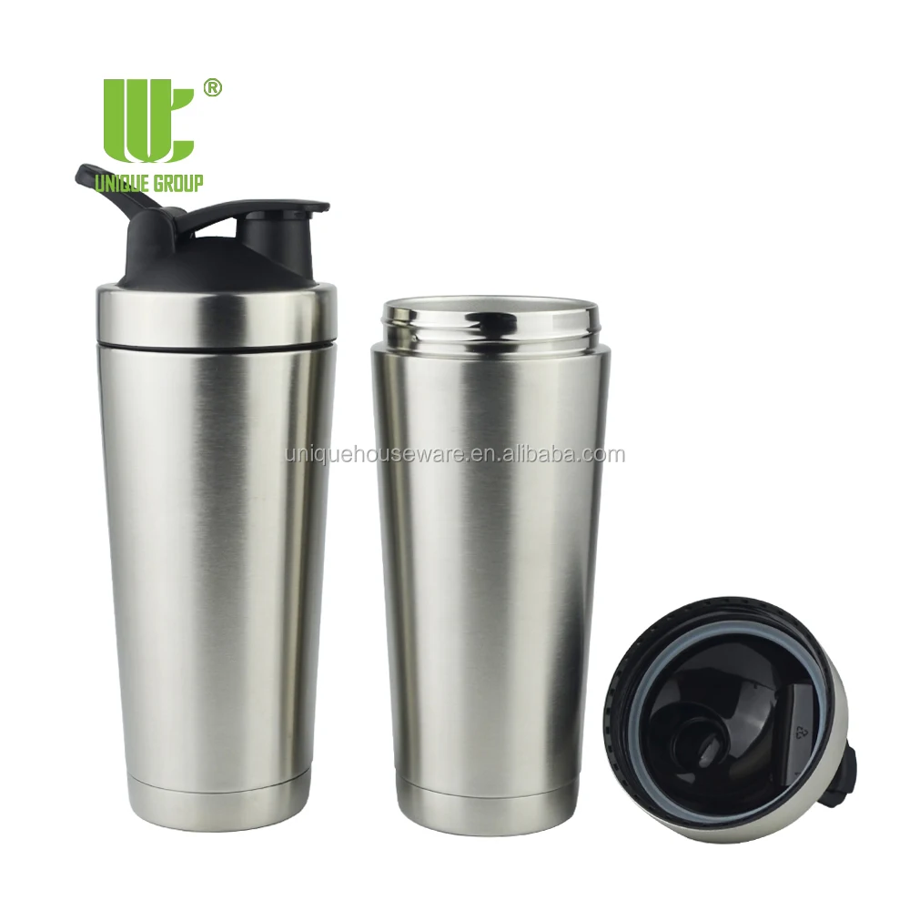 Лидер продаж, 2022 750 мл изолированный порошковый шейкер для протеина из нержавеющей стали для тренажерного зала, Смешанная бутылка с герметичной ручкой и крышкой