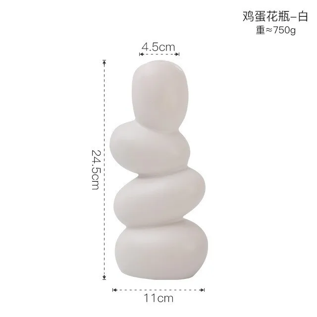 nordic abstract silver plating ceramic vase glazed dinosaur egg stacking dried flower arrangement for home table wedding decor