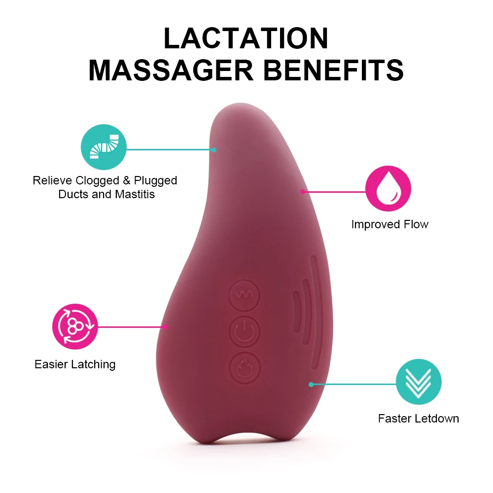 Relieve Clogged Ducts Warming Vibration Lactation Massager For Breastfeeding