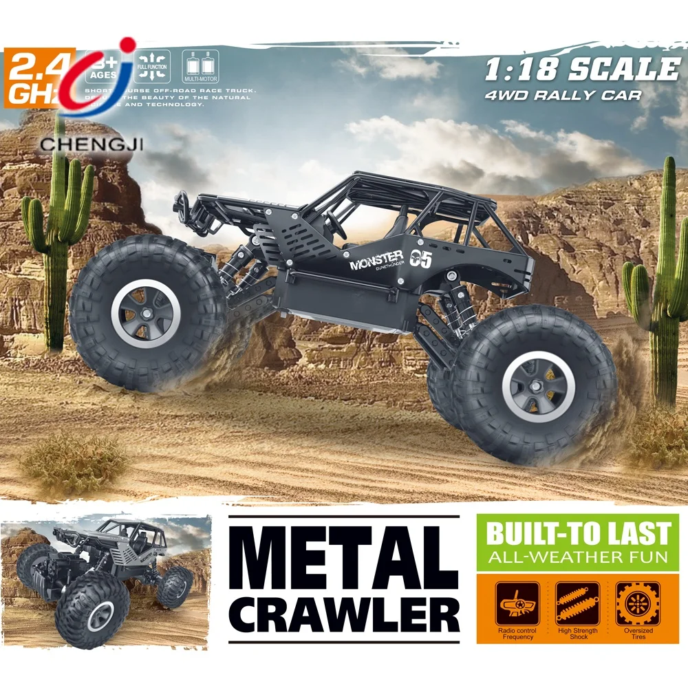 High speed 4WD off-Road climbing car toys rc alloy monster truck die cast cars 1/18