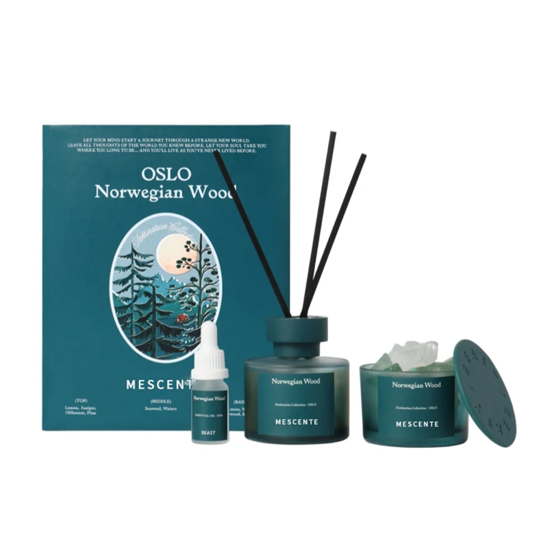 M&Scent wholesale bulk order custom luxury aroma reed diffusers with crystal stone gift set