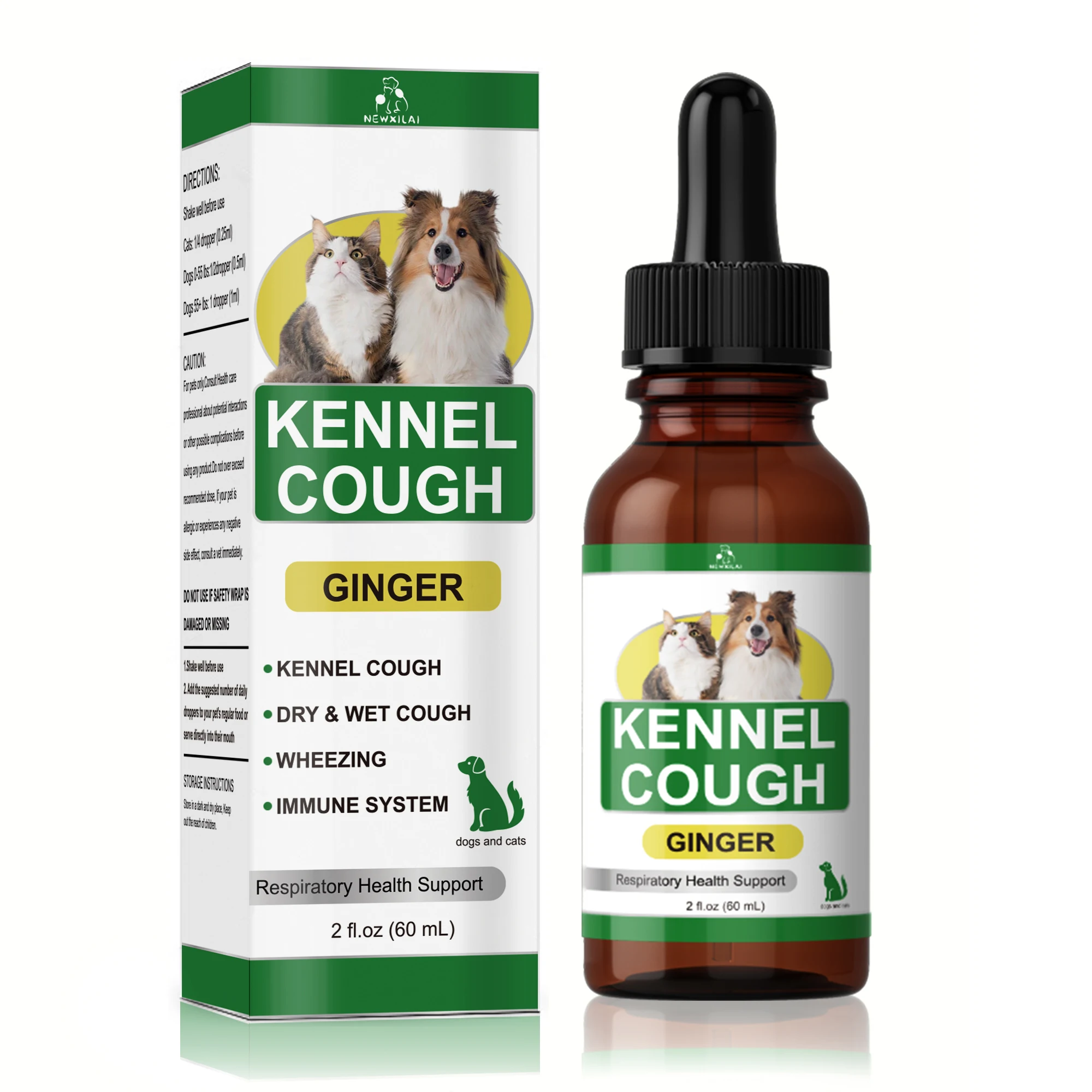 OEM ODM factory custom private label pet kennel cough supplement wholesale ginger for dog and cat liquid drop