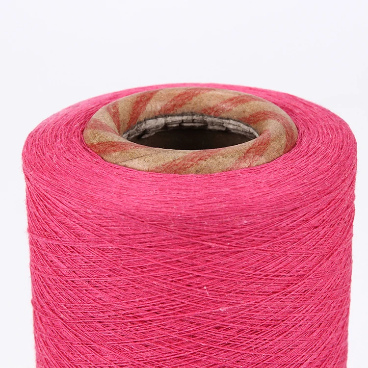 Fushia recycled cotton blended knitting weaving yarn oe yarn