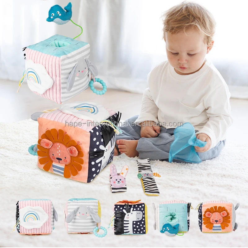 2024 Soft Babies Present Gift Cotton Finder Montessori  Infant Newborn Toy Stuffed Rattle Baby Foot Socks for Newborn With bell