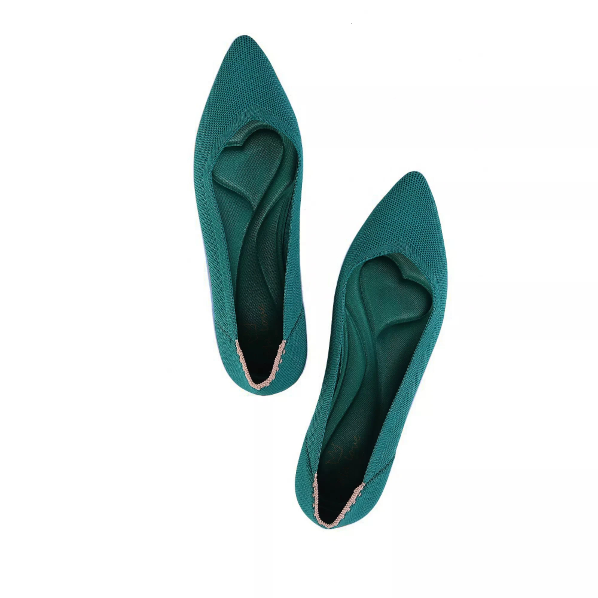  Wholesale High Quality Flying Knitting Casual Pointed Flat Shoes For