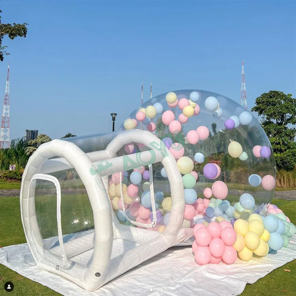AOYU Outdoor Clear Top Inflatable Lodge Jumping Bubble Hotel Tent House Dome Kids And Blower For Rent