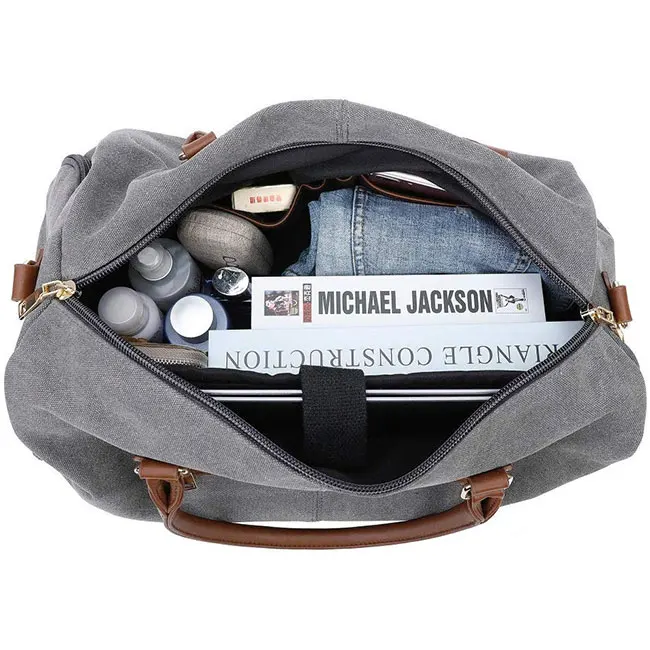 
Heavy Duty Vintage Canvas Luggage Suitcase Bag Business Travel Weekend Trolley Duffle Bag 