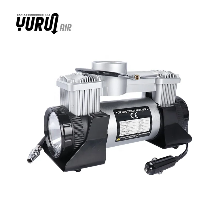 New design 12 volt waterproof portable digital metal double cylinder car air compressor tire inflate pump for Car