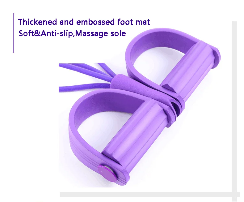 Factory source Multi-function Resistance Band 4-tube Elastic Sit Up Pull Rope With Foot Pedal Abdominal Exerciser Equipment Fitn