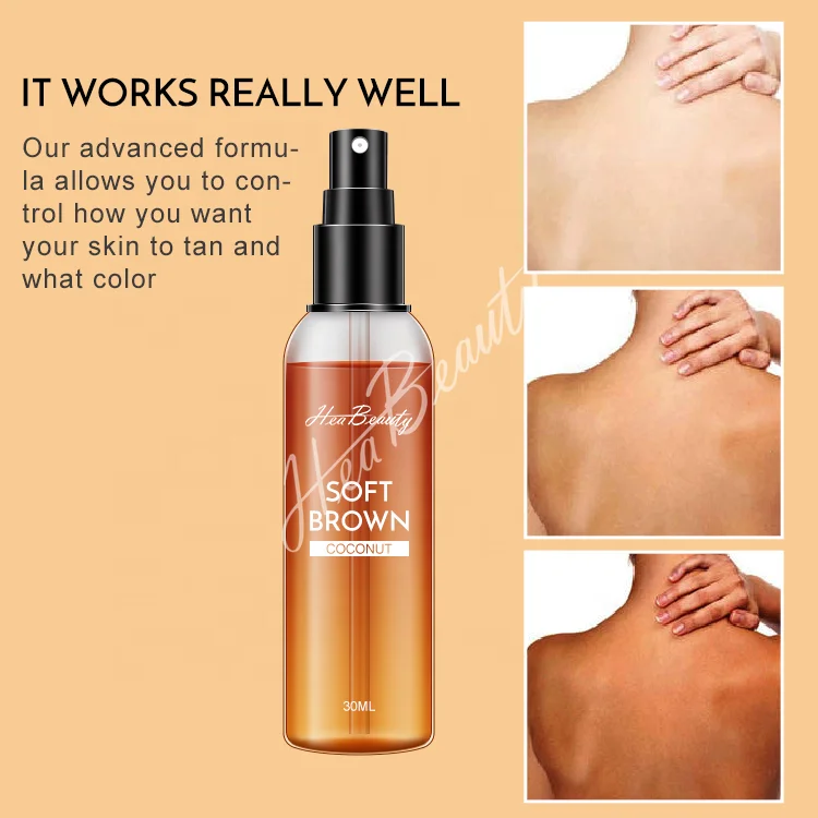 OEM Sun Care Tan Oil Self Tanner Cocoa Shimmering Looking Dark Brown Dry Quick Tanning Peptide Oil