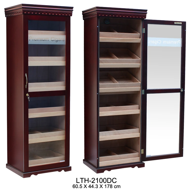 Wholesale 2 Doors Modern Large Solid Wood Cedar Wooden Cigar Humidors for Sale Used Humidor