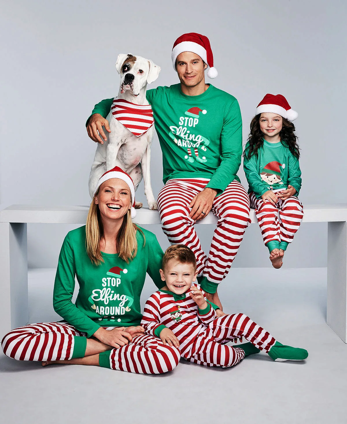 Family Matching Outfits Wholesale Fashion Printed Stripe Home Wear Loungewear Mom and Me Sleepwear Family Christmas Pajamas Set