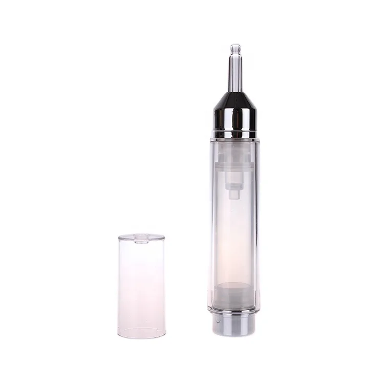 High grade skin care gel empty silver airless pump 5ml syringe with needle