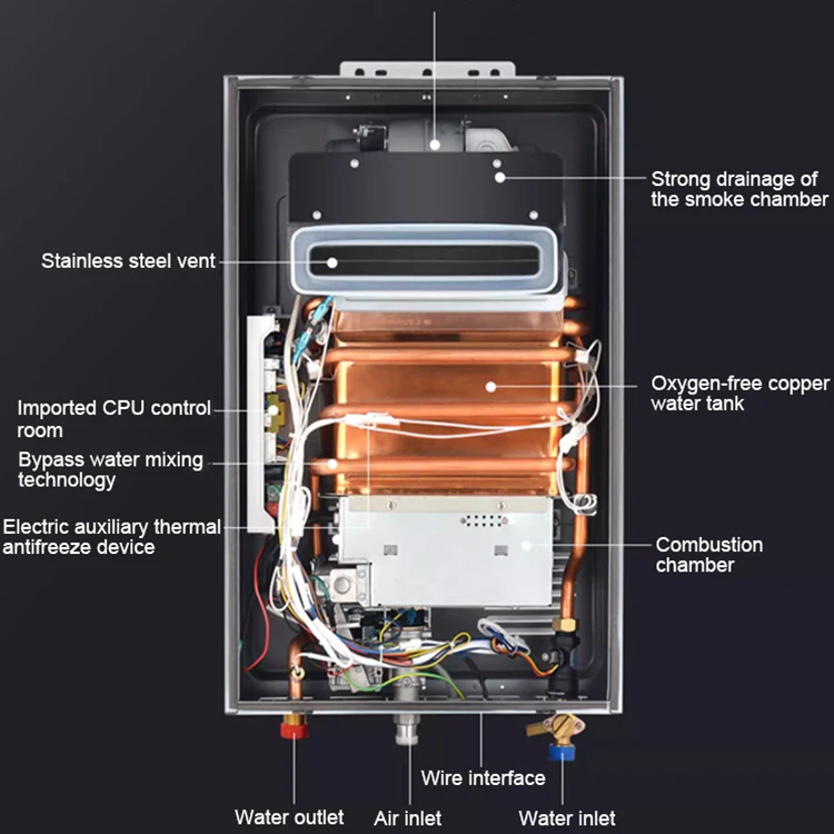 Hot Sale 35W Heaters Tankless Natural Safe Instant Residential 16L Outdoor Type Gas Water Heater