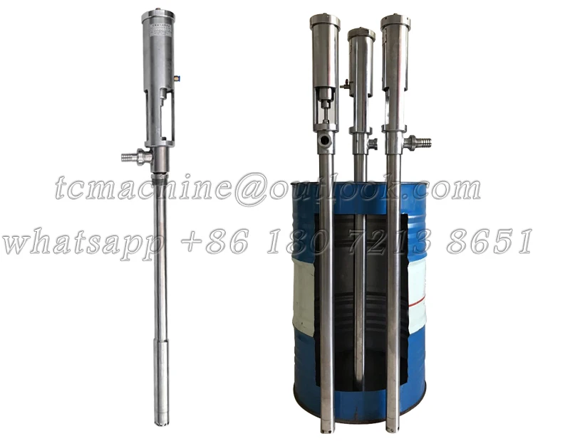 800L/H air driven barrel pump 55 gallon piston type drum pump portable drum pump for Grease glycerin vaseline