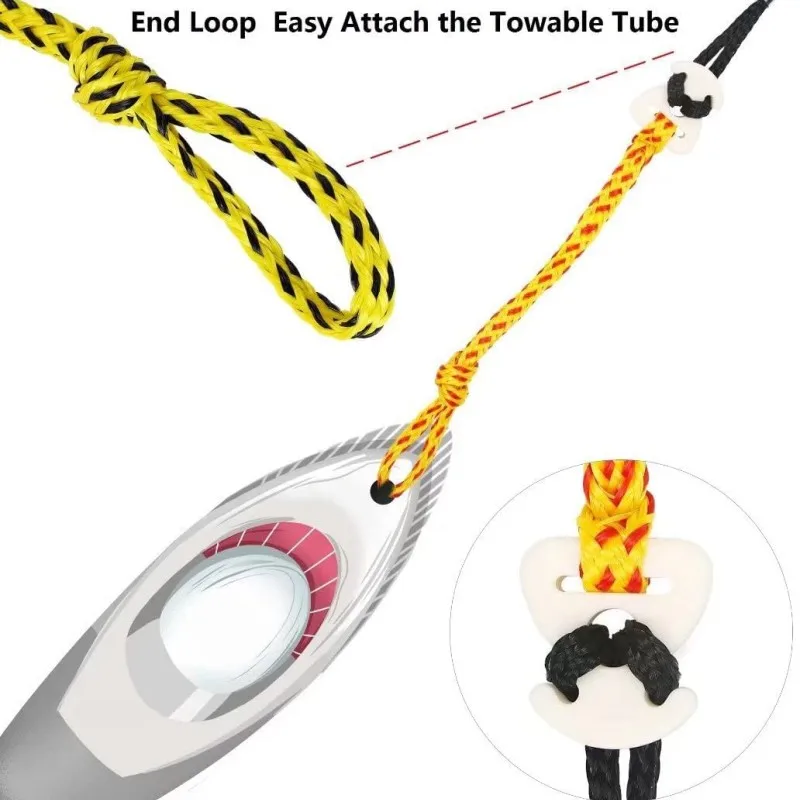 Heavy Duty Tow Rope, Boating Tow Ropes for Tubing, Towable Tube, 2K 3K 4K 60 FT