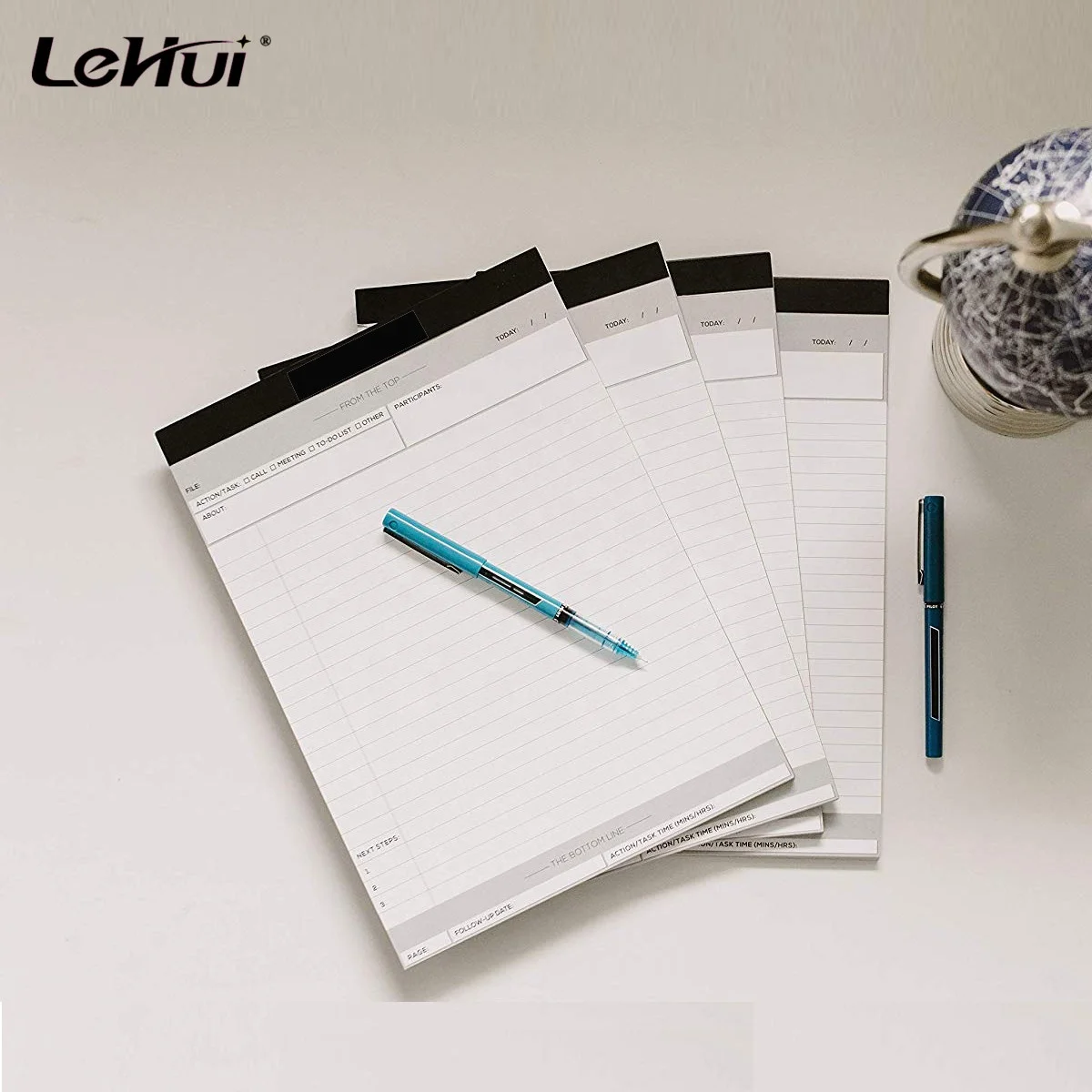 Office Stationery 8.5X11.75' White Quality Paper List Writing And Organizational Rule Legal Pad With Summary Actionable Fields