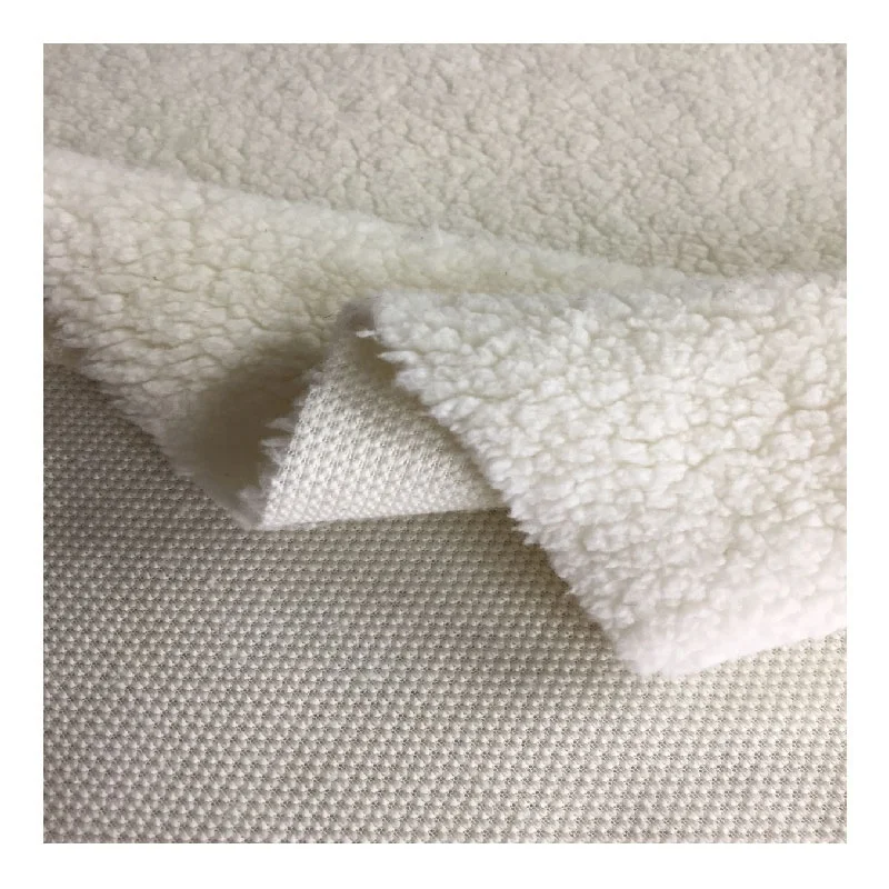 
100% polyester knitted warm soft white sherpa fleece lining fabrics 