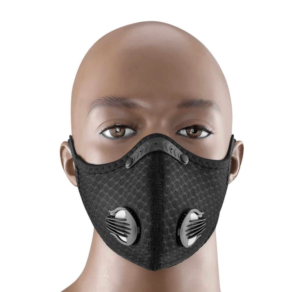 ROCKBROS Outdoor Sport Cycling Mask PM2.5 Dustproof Activated Carbon Mask With Filter Bicycle MTB Bike Face Mask