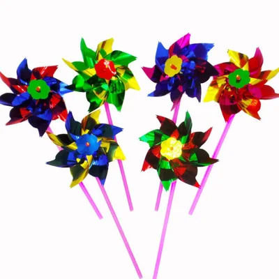 mini windmill toys kids rainbow pinwheel outdoor garden party wedding decoration