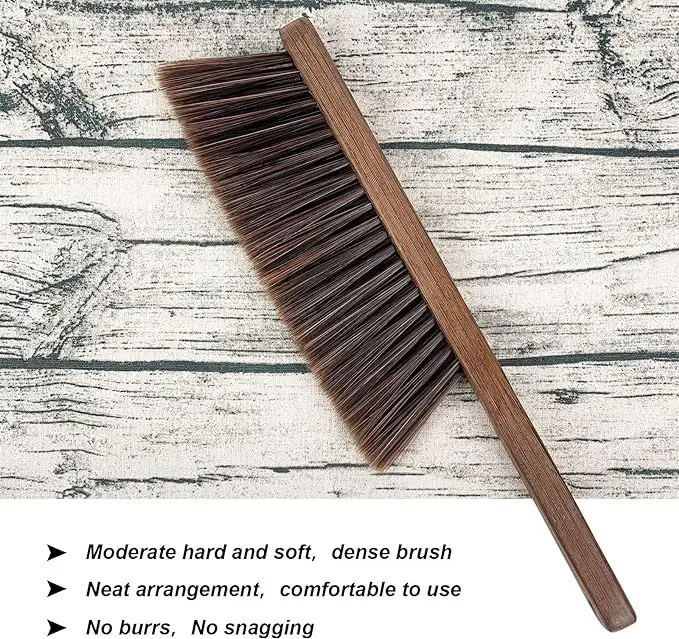 Hand Broom Cleaning Brushes Soft Bristles Dusting Brush For Cleaning Bed Garden Furniture Clothes Wooden Handle Cleaning Supples