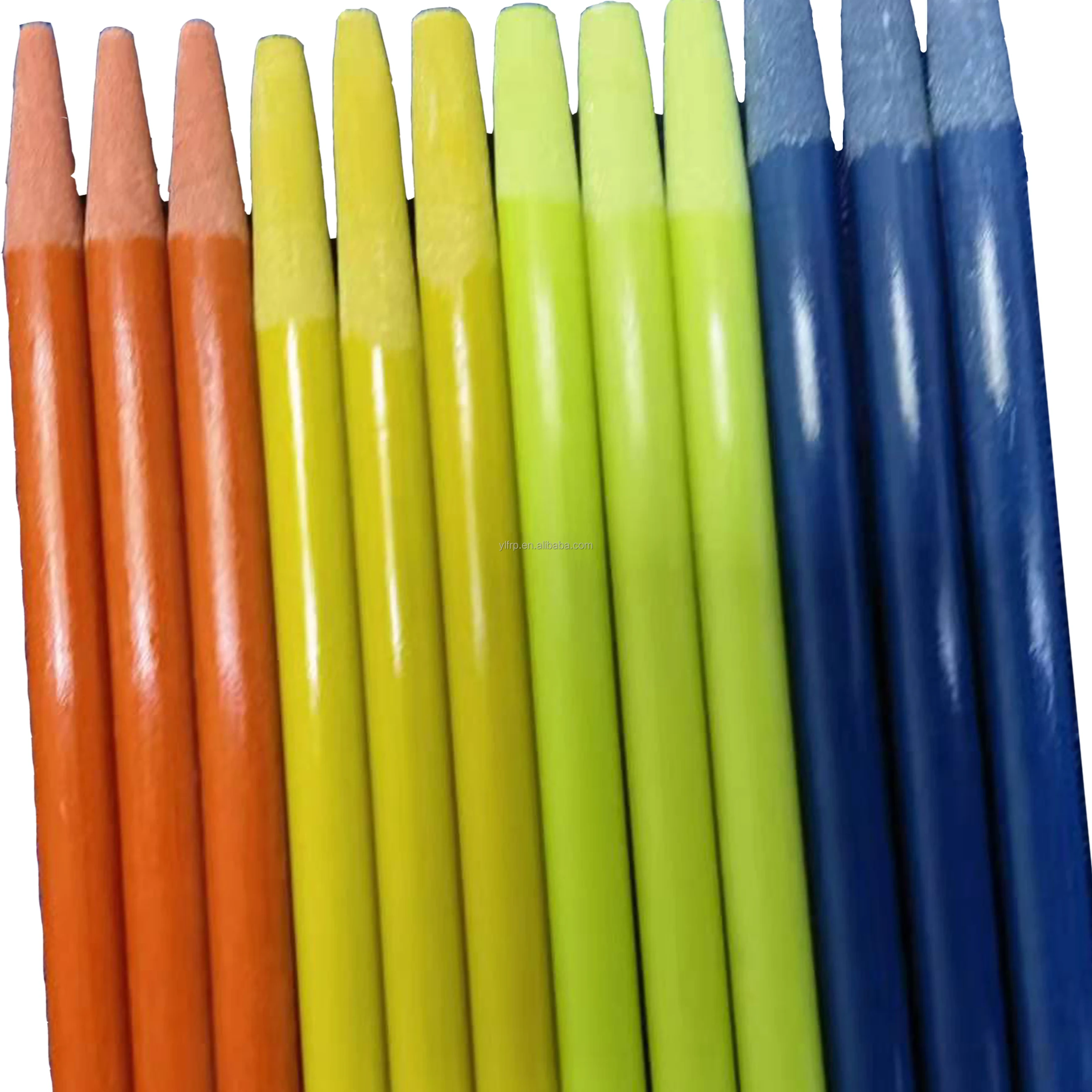 Yellow color Flexible Fiberglass Agriculture Tomato Plant Support Stake Fiberglass FRP Poles for plantation farm Fence post