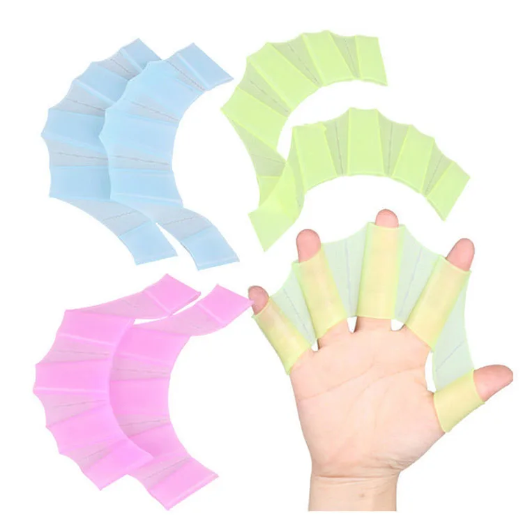 Silicone Swimming Gloves Swimming Finger Webbed Gloves Flippers Fins Paddle Frog Hand Swimmers Web Training Paddles Swim Webbed