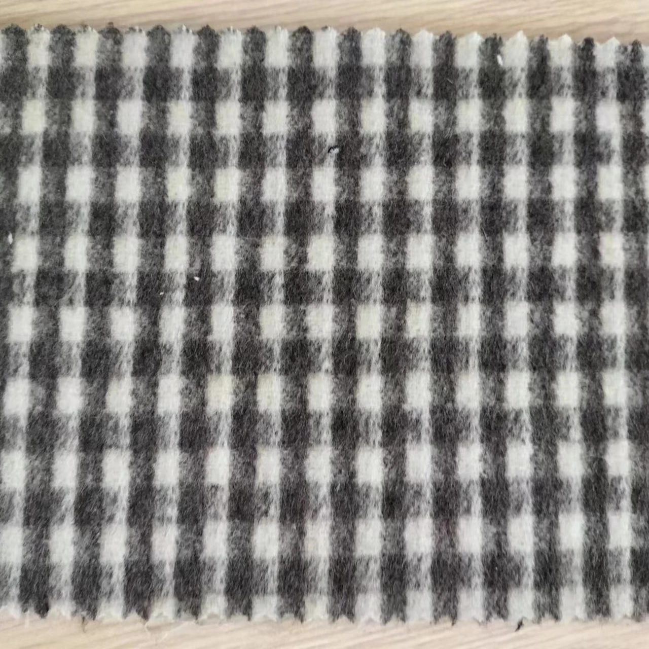 60 wool 40 chemical fiber hot coffee white vertical stripe double-sided fabric