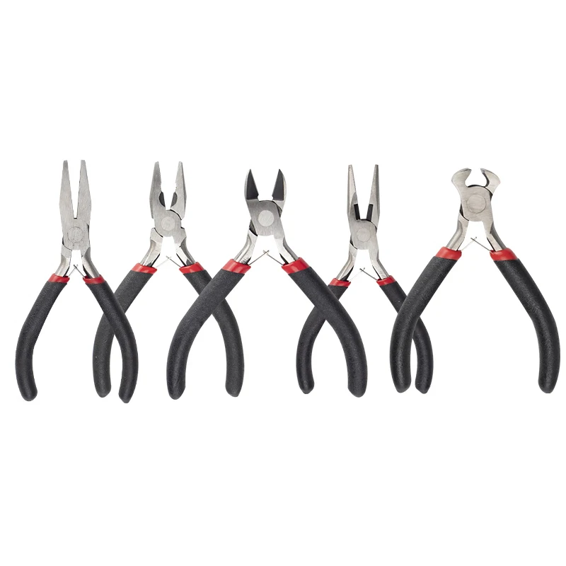 HYSTIC 4.5-Inch Carbon Steel Mini Jewelry Pliers Electrical Wire Cutters Toothless Aluminum Serrated Multi-Functional Metric