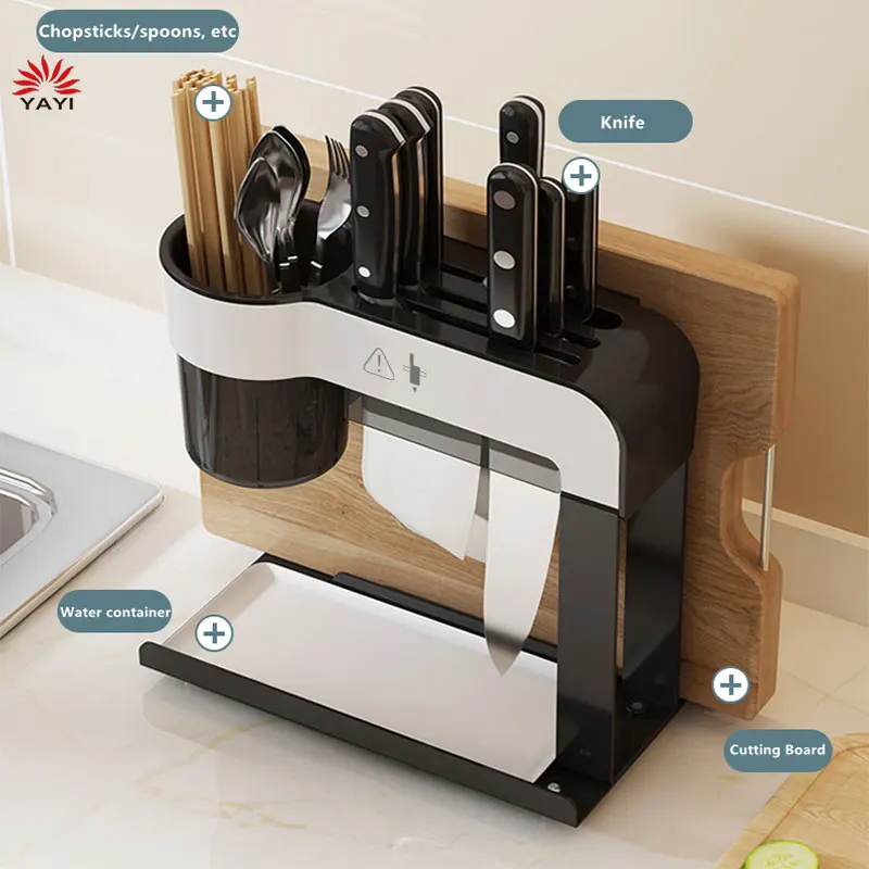 Stainless Steel Kitchen Knife Holder Hanging Storage Stand Vertical Knife Rest