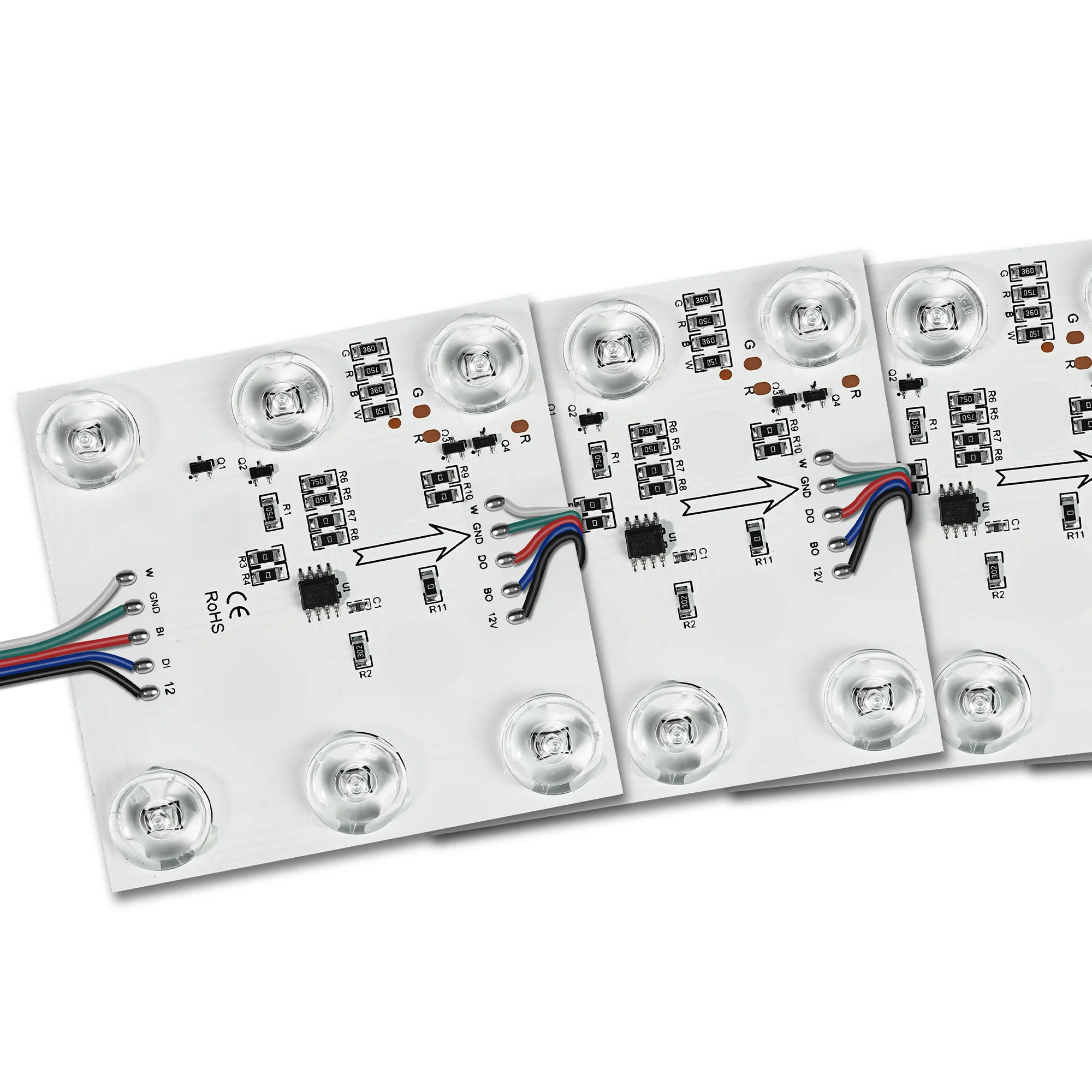 Programmable 12v ws2812 rgb digital led strip light 3030 2835