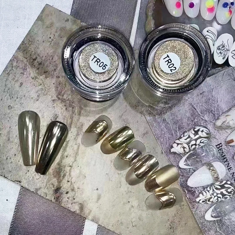 2023 Best Chameleon Pigment Magic Mirror Metallic Nail Glitter Chrome Powder Mirror Powder Nail